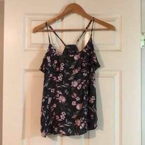 AEO Floral Ruffle Tank